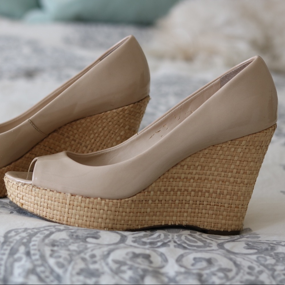 Franco Sarto Nude Patent Wedge